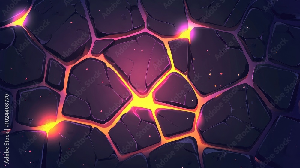 Poster Abstract dark stone texture background featuring geometric shapes and subtle warm illumination