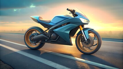 Naklejka premium design of modern a motorbike on the road