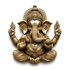 Intricate Ganesha Statue Sculpture in Indian Art Style