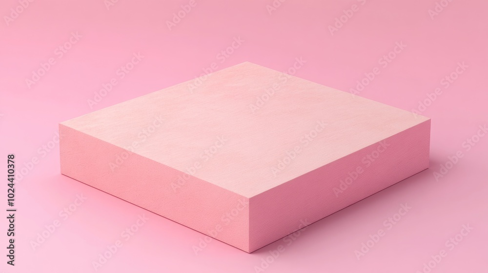 Poster 3d rendering of a minimal abstract blank pink wooden square
