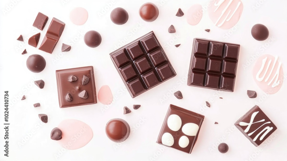 Poster Cocoa and chocolate displayed on a white background