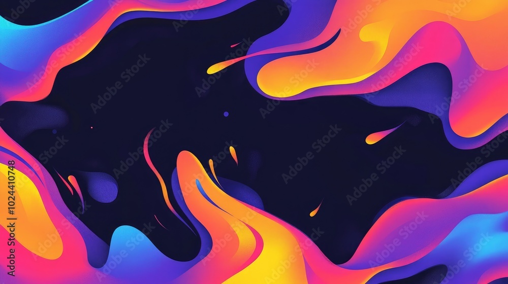 Poster abstract flame wallpaper with ample space colorful background featuring flames on a black surface or