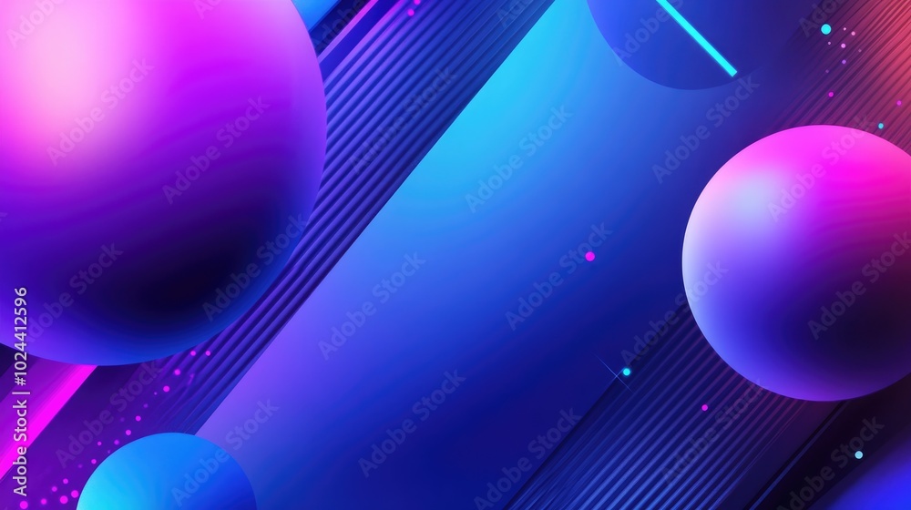 Poster 3d rendering of an abstract geometric background featuring purple and blue hues suitable for adverti