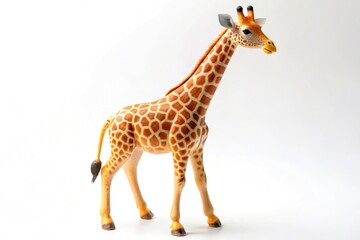 Obraz premium toy giraffe isolated on white background Extreme Close-Up