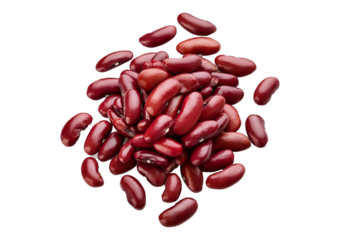red kidney beans isolated on transparent or white background