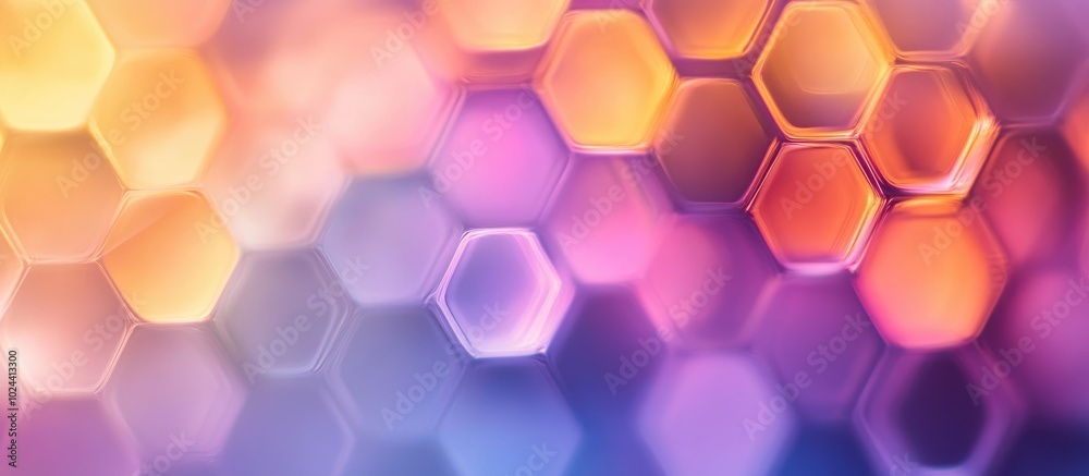 Poster Blur Background With Hexagonal Bokeh