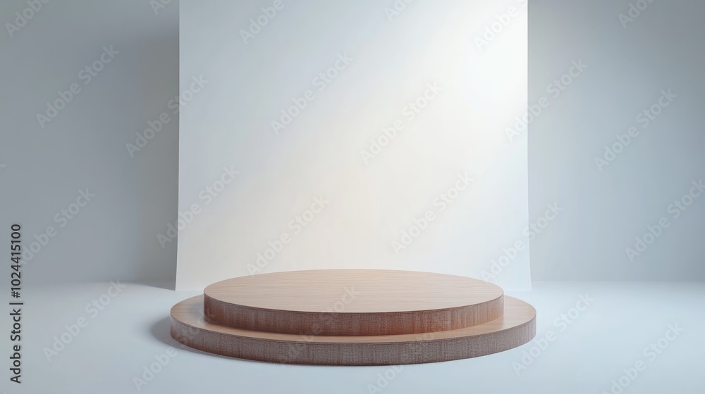 Poster a 3d rendering of a vacant ringmaster s podium against a plain white studio backdrop
