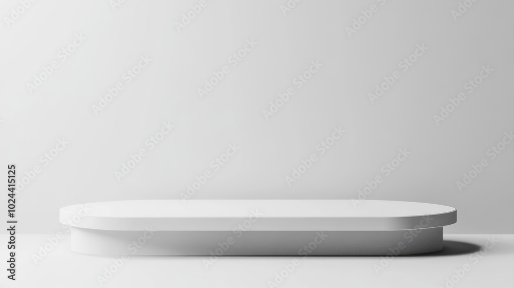 Aufkleber 3D Abstract White Podium For Product Display Isolated On White Background Minimal Showcase For Objects Empty Promotional Stand 3D Rendering