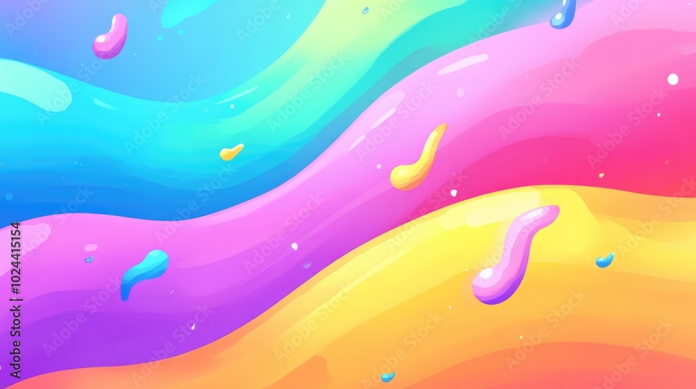 Poster abstract watercolor background featuring vibrant fluid textures and a colorful swirl