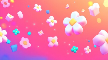 Banner featuring cherry blossoms on a vibrant pink background Greeting card design for special occasions like weddings or women s day Spring themed layout with ample copy space Flat lay style