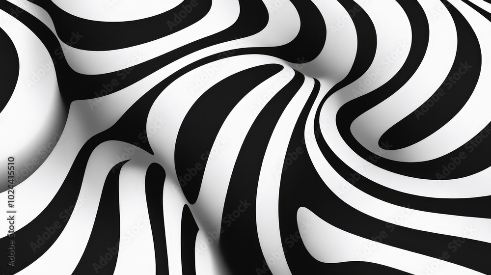 Aufkleber Abstract Seamless Optical Illusion Black And White Background Creative Illusion With 3D Depth Ancient Pattern Interweaving Tapestry Design Art Photography
