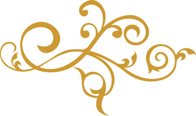 Swirl Floral Gold Ornament