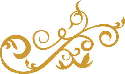 Swirl Floral Gold Ornament