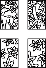 10月のミニ花札アイコンセット