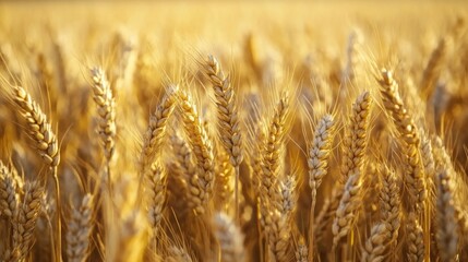Fototapeta premium Close-up shot of golden wheat stalks in a field.
