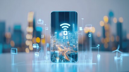 Modern Technology and 5G Connectivity Concept