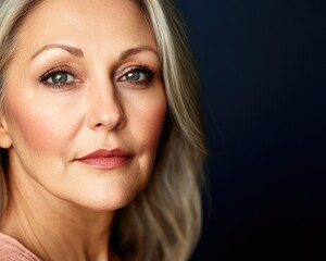 Obraz premium Professional Beauty Shot of Woman's Face with Wrinkles