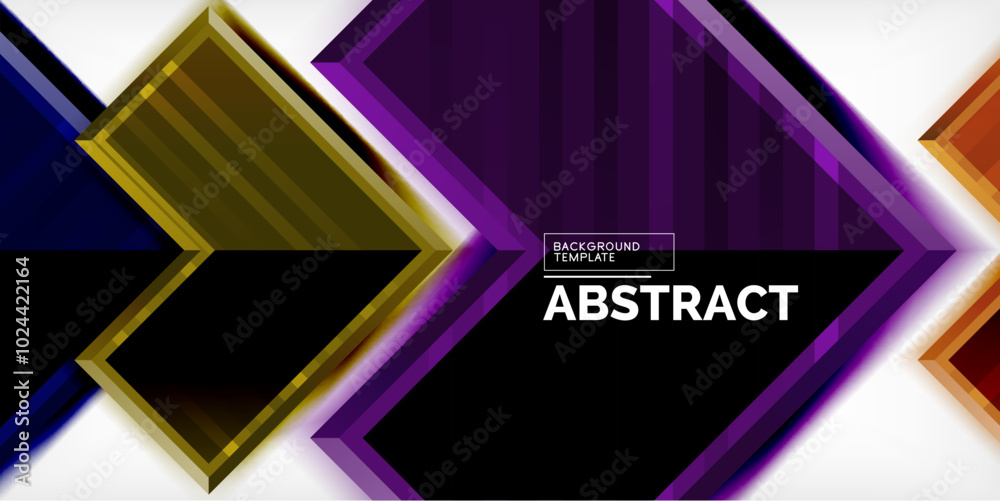Aufkleber Arrow symbols created with 3d effects and line texture geometric abstract background