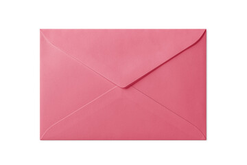 Pink paper envelope mockup isolated on a transparent background, PNG. High resolution. 