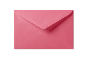 Pink paper envelope mockup isolated on a transparent background, PNG. High resolution. 