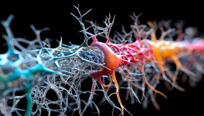A close-up 3D model of the lymphatic vessels running through the thorax, focusing on their relationship to the ribs and their extension into the upper arm.