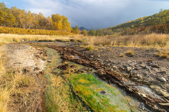hot thermal spring in a natural park