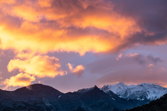 sunrise in the mountains