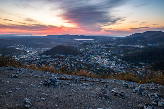 sunrise over  Petropavlosk-Kamchatsky