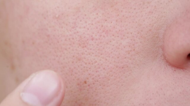 男性の顔の肌　クローズアップ　美容＆医療汎用素材