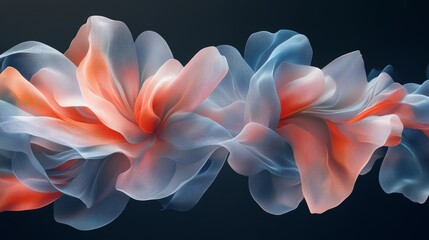 A blue and orange flower with a white stem