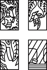 11月のミニ花札アイコンセット