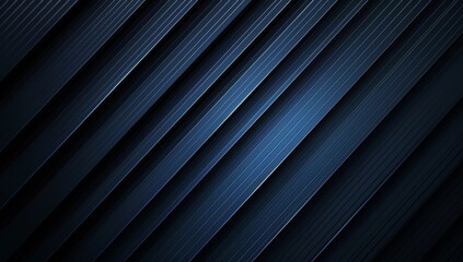 Obraz premium Abstract blue background Black blue abstract modern background for design. 3D effect. Diagonal lines, stripes. Triangles. Gradient. Metallic sheen. Minimal. Web banner. Dark. Geometric shapes