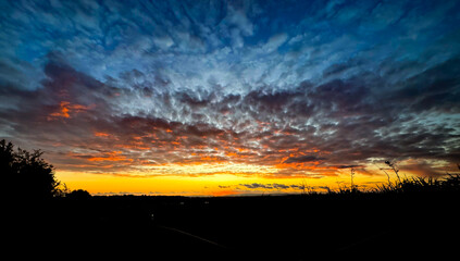 A natural hill park before sunset in Auckland, New Zealand.
