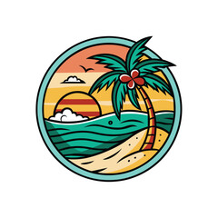 Obraz premium tropical island with palm trees