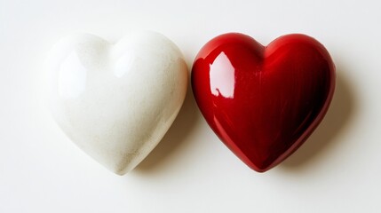 Obraz premium Hearts on white.