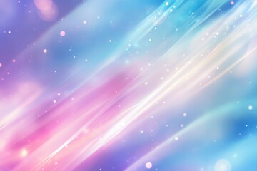 Vibrant abstract background featuring soft blue and pink hues with delicate rays of light and bokeh effects, creating dreamy and ethereal atmosphere