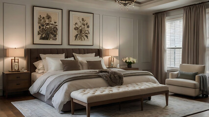 luxury bedroom , generative ai	