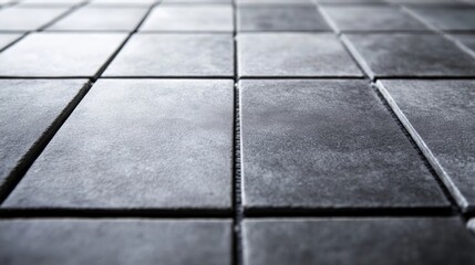 Floor tiles in gray squares mosaic