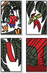 11月のステッカーシンプル花札アイコンセット