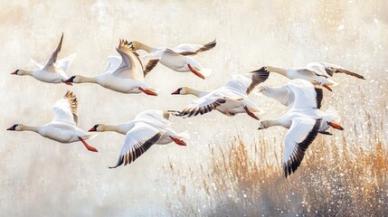 Obraz premium New Mexico's Bosque del Apache: Snow geese