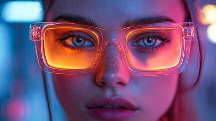 Augmented Reality Shopping Experience with Smart Glasses, Futuristic Technology Concept