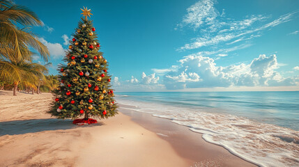 "Beautiful Christmas Tree with Gold Decorations"