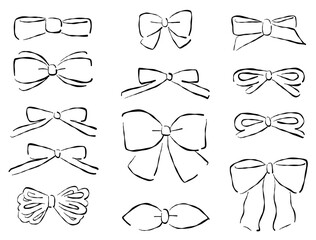 手描きりぼん　セット　線画