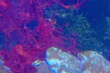 Oil paintings and various flowers, marine creatures, birds, leaves, roses, peonies, chrysanthemums, are beautiful