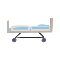 pediatric hospital bed cartoon. icu mattress, rails headboard, footboard wheels pediatric hospital bed sign. isolated symbol vector illustration