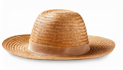Straw hat isolated on white background, clipping path