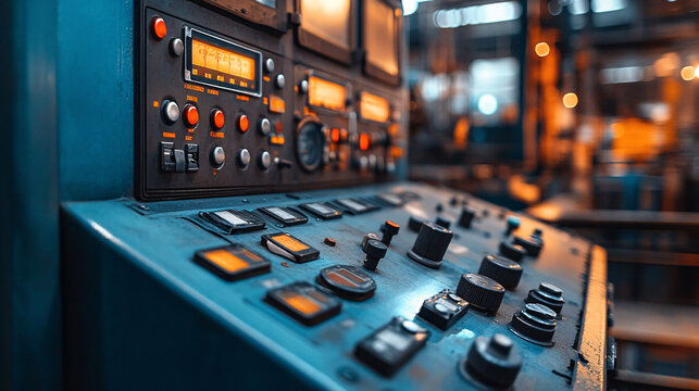 Modern Control Systems Central Panel with Copy Space for Text Overlay