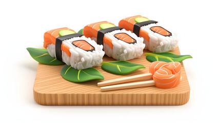 Sushi icon delicious food Cute 3D