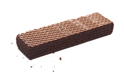Chocolate wafer block isolated on white background
