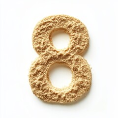 A textured representation of the number 8, resembling a natural material.